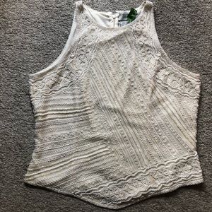 Vintage Beaded Sleeveless Top Ivory Silk Evening Rare